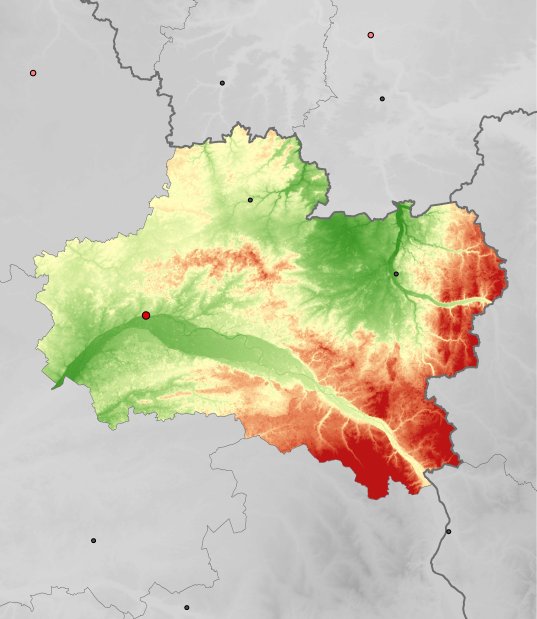 hoogtekaart van Loiret
