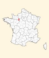 kaart ligging Mortagne-au-Perche