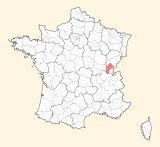 kaart ligging Lons-le-Saunier