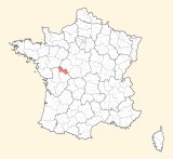 kaart ligging Châtellerault