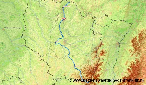 Rivier kaart van de rivier moezel